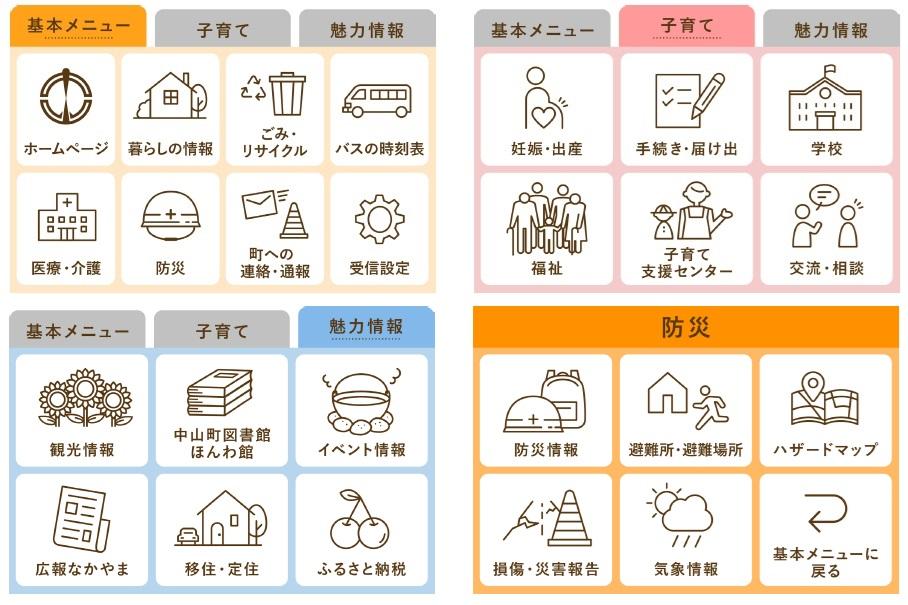 町公式LINEアカウントのリッチメニュー画像