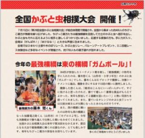 全国かぶと虫相撲大会 開催！の案内